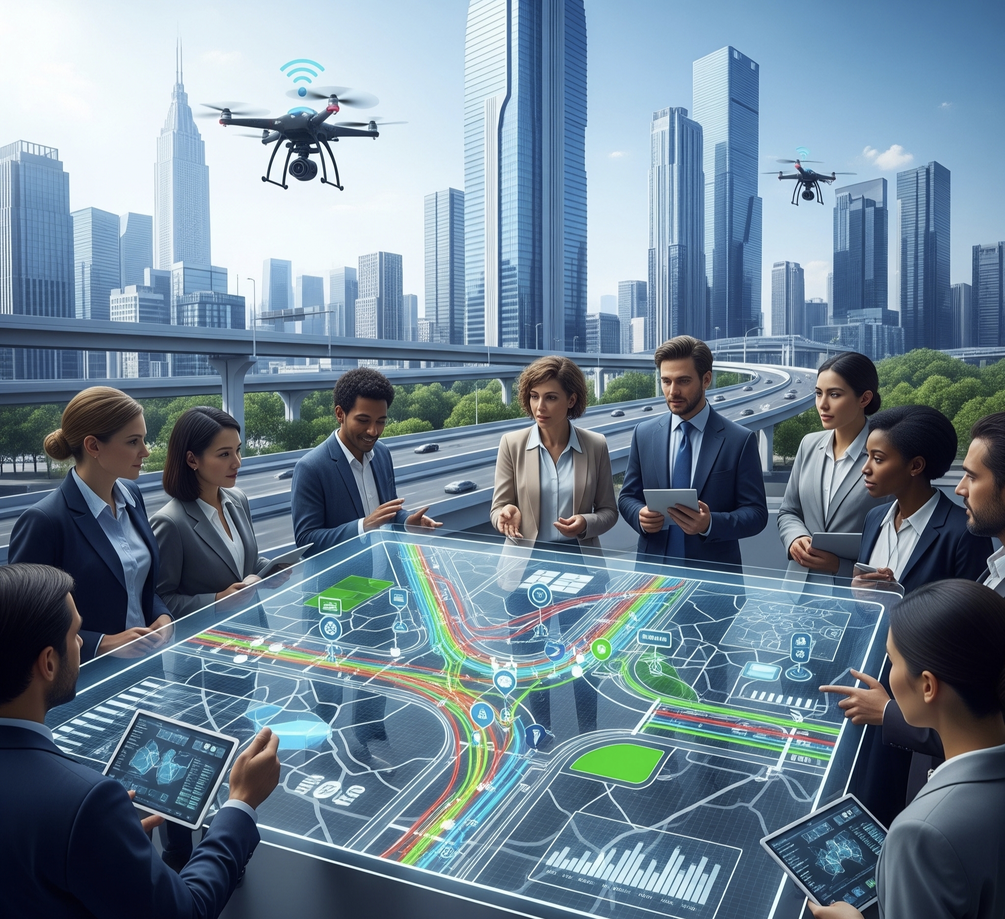 AI और GIS स्मार्ट अर्बन रोड 1